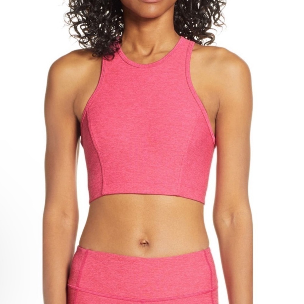 Outdoor Voices Athena Crop Top in Heather Berry Pink Sz S